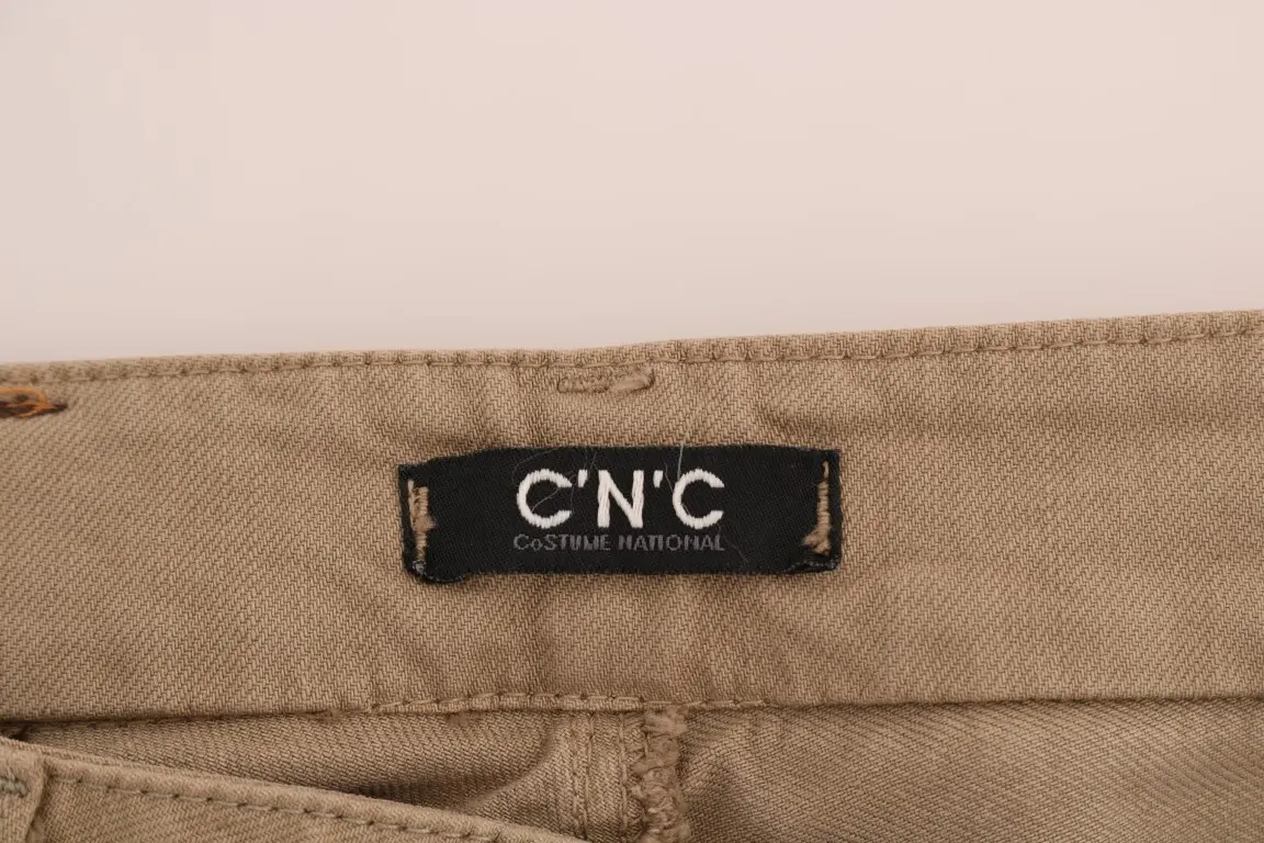 Jeans Costume National Beige Cotton Stretch Slim Fit