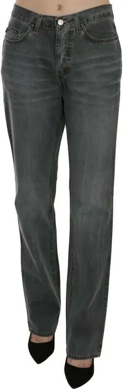 Just Cavalli Gray Yuvishli Oʻrta Bel Toʻgʻri Jinsi Shimlar