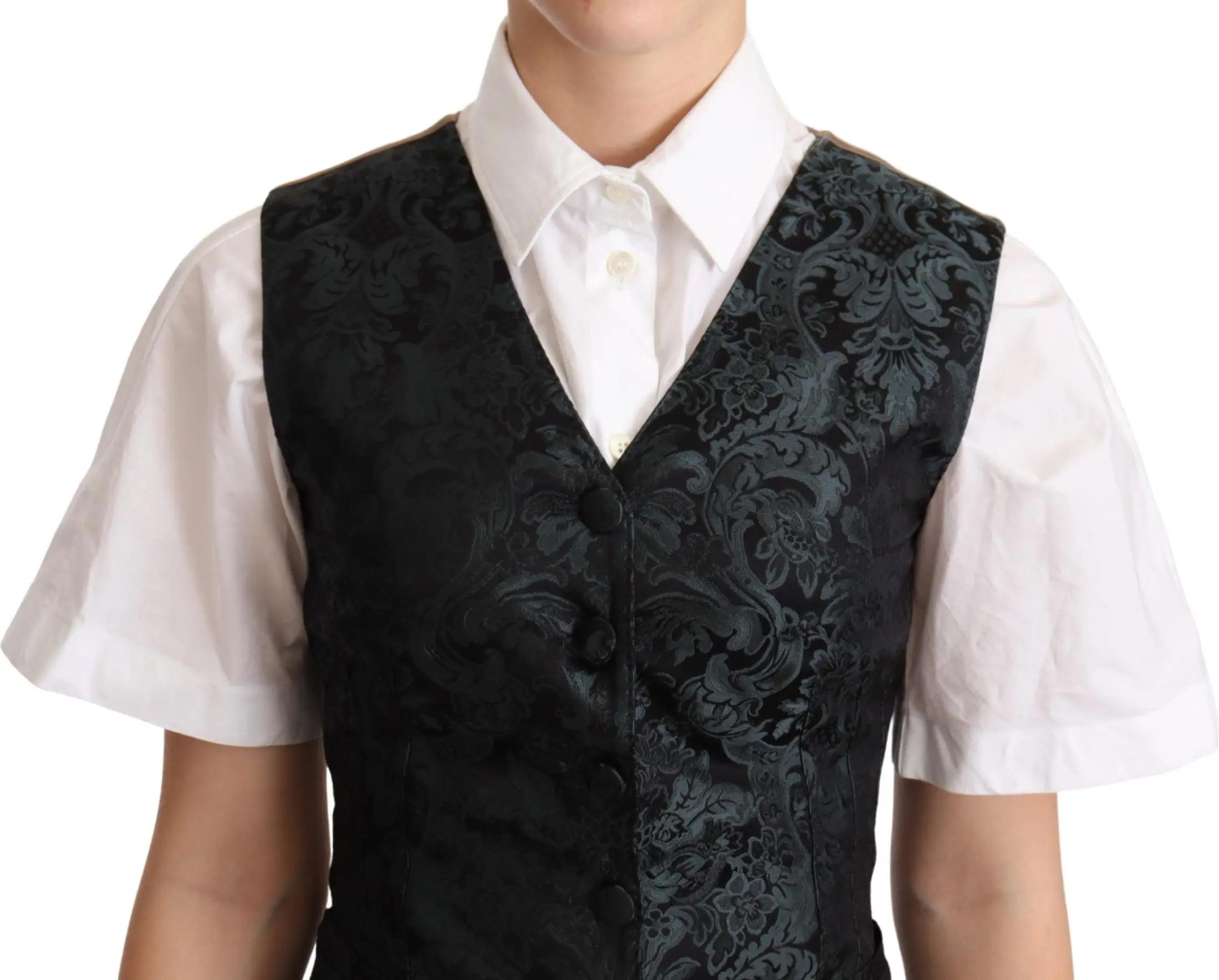Жилет Dolce & Gabbana Черный Жаккард Цветочный