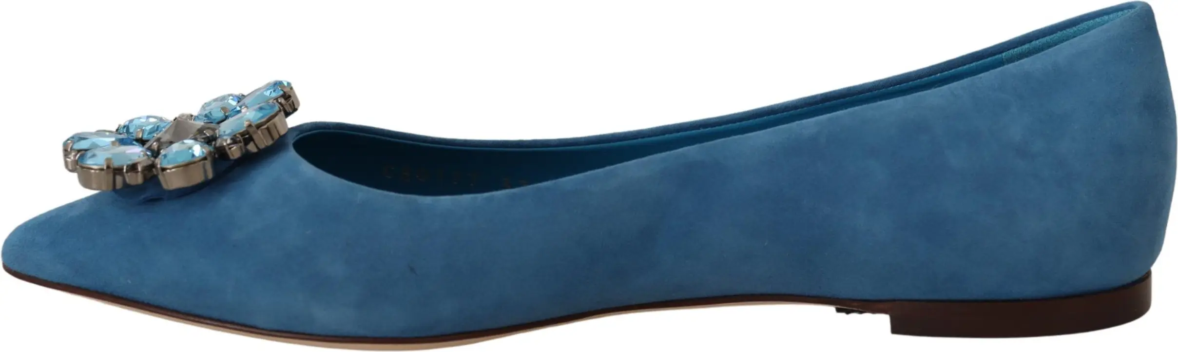 Flats Shoes Dolce & Gabbana Blue Suede Crystals Loafers
