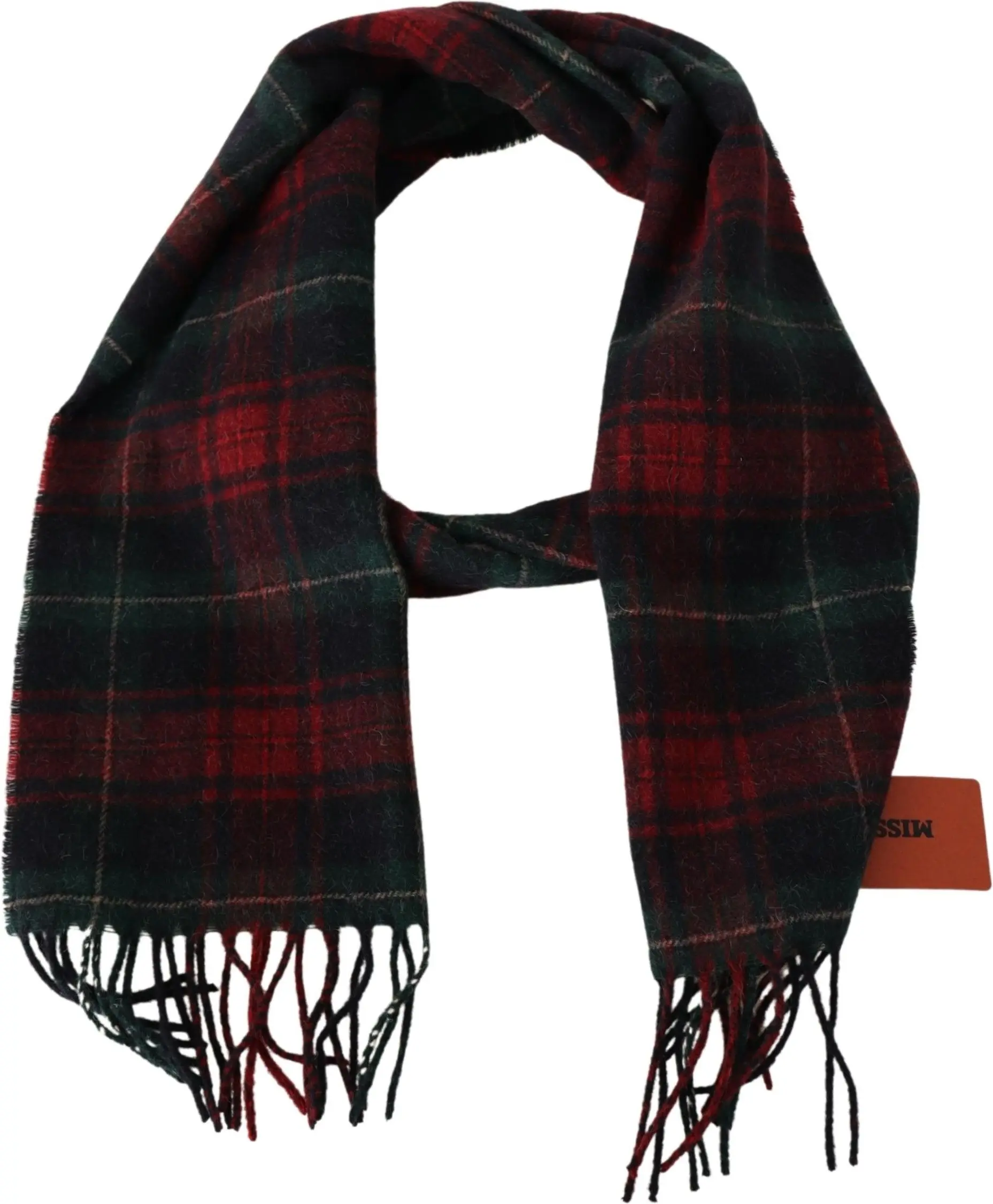 Missoni Elegant Check Wool Scarf with Logo Embroidery