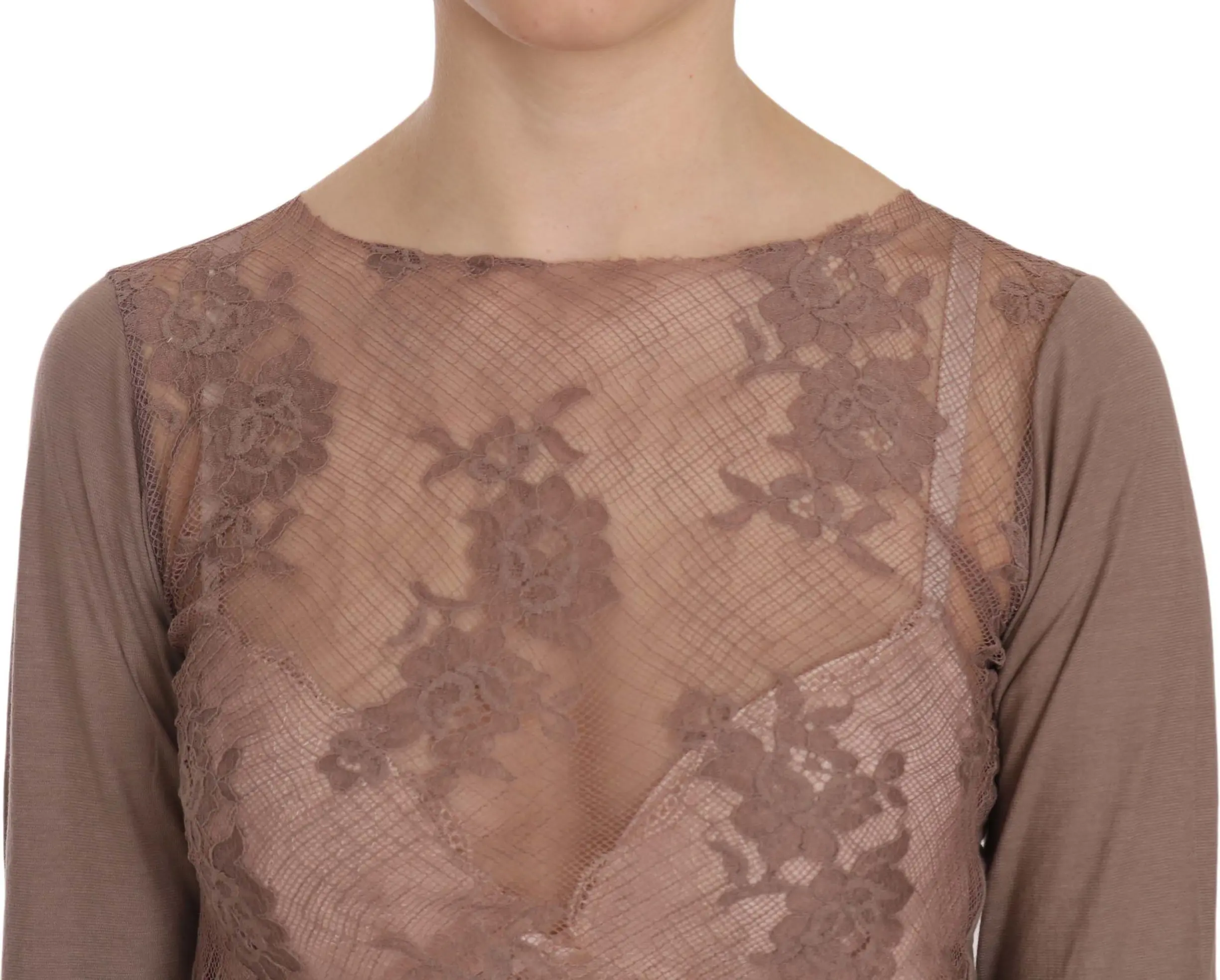 Top Think Pink Brown Lace