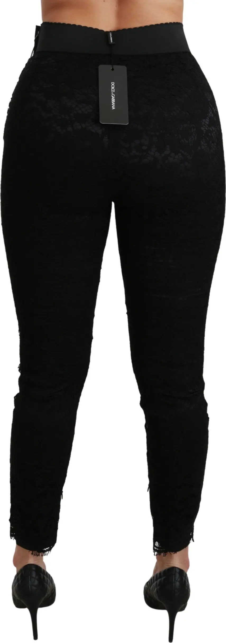 Dolce & Gabbana qora dantelli shim