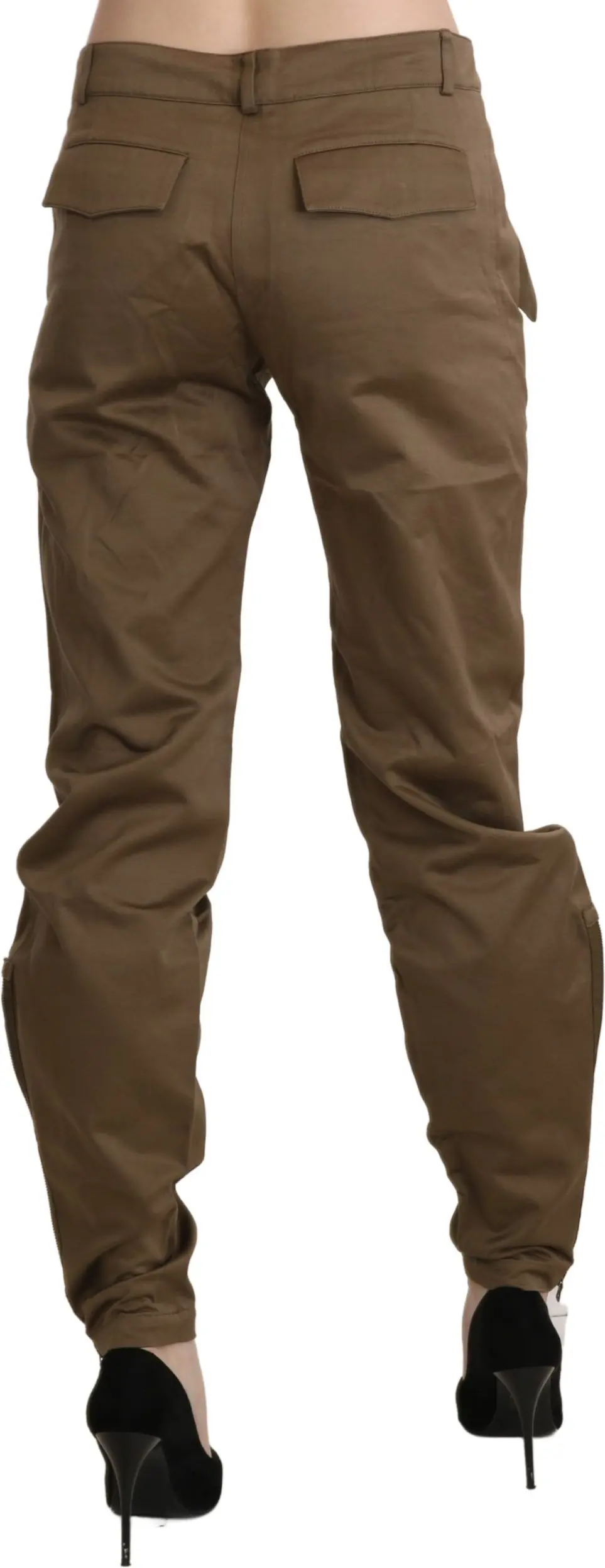 Pants Ermanno Scervino Brown Mid Waist Straight Trouser