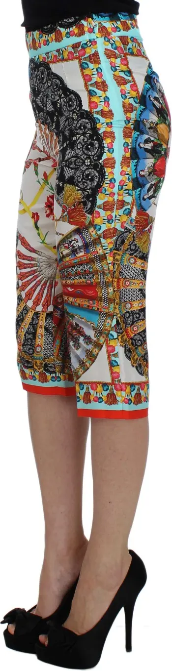 Silk Pants Dolce & Gabbana Multicolor Majolica