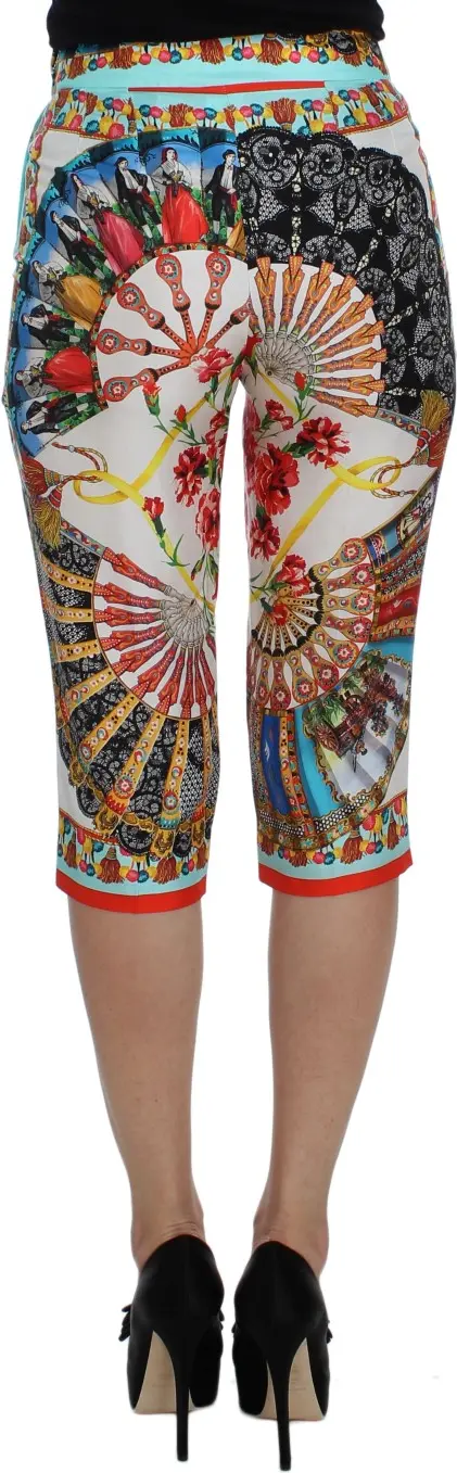 Silk Pants Dolce & Gabbana Multicolor Majolica