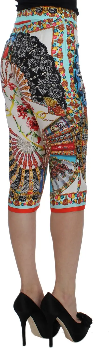 Silk Pants Dolce & Gabbana Multicolor Majolica