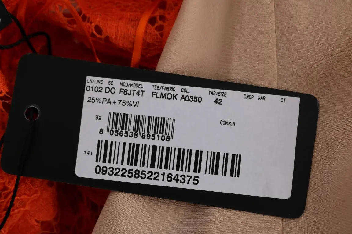 Sheath Dress Dolce & Gabbana Orange Floral Ricamo