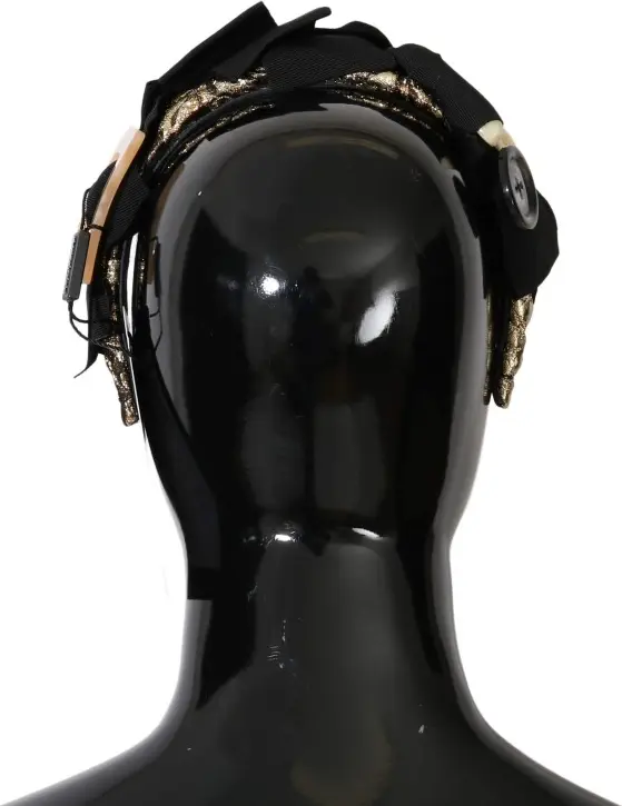 Headband Dolce & Gabbana Crystal-Embellished Gold Brown Diadem