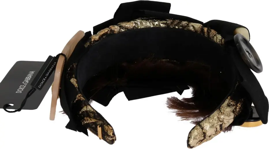 Headband Dolce & Gabbana Crystal-Embellished Gold Brown Diadem