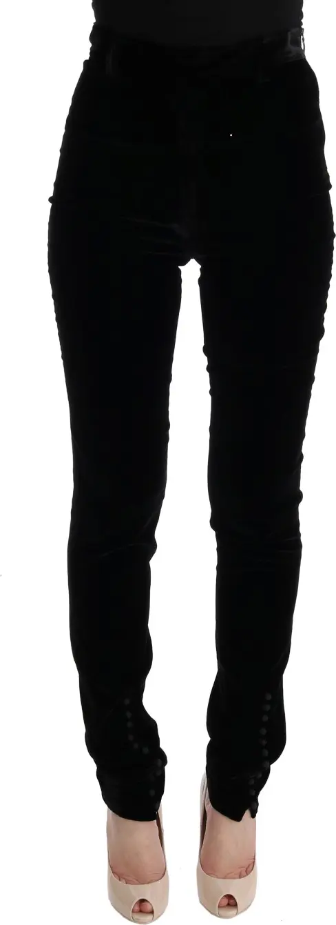 Pants Ermanno Scervino Black Velvet Slim Fit