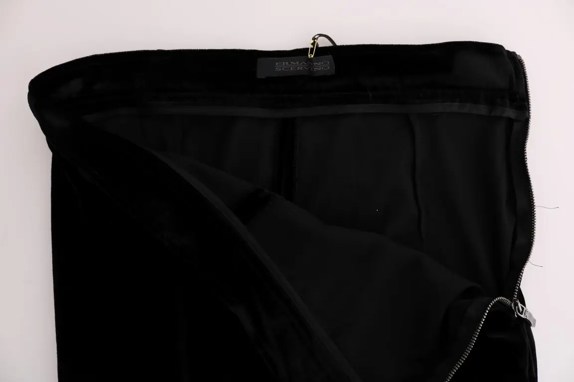 Брюки Ermanno Scervino Черный Бархат Облегающий крой