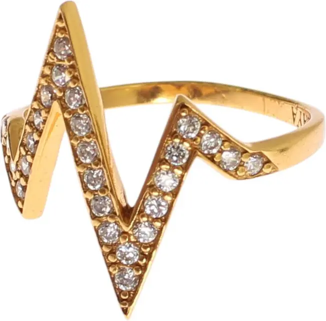 Nialaya Jewelry 925 Kumush Uzuk, Ayollar uchun, Toza CZ, 18Q Oltin bilan qoplangan