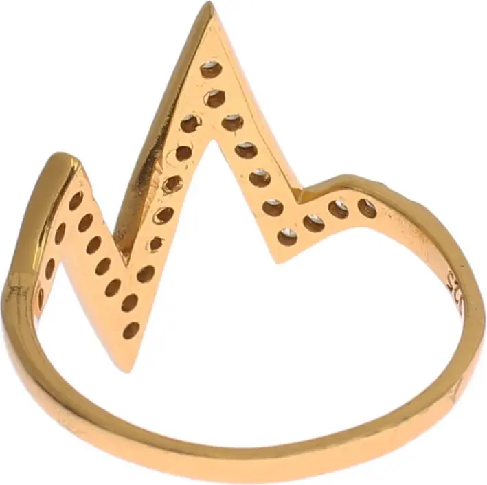 Nialaya Jewelry 925 Kumush Uzuk, Ayollar uchun, Toza CZ, 18Q Oltin bilan qoplangan