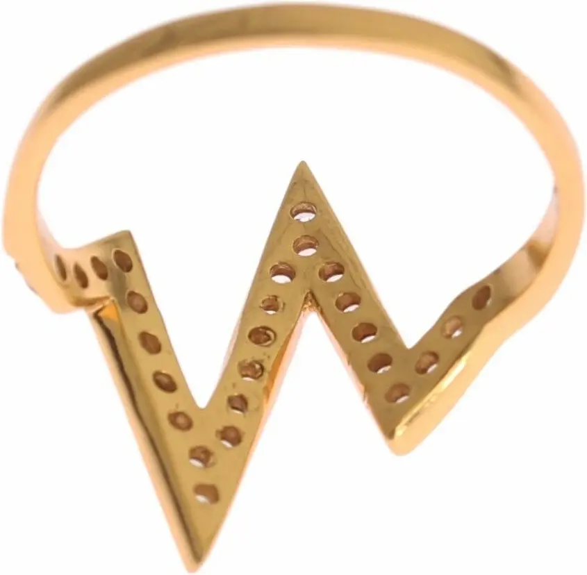Nialaya Jewelry 925 Kumush Uzuk, Ayollar uchun, Toza CZ, 18Q Oltin bilan qoplangan