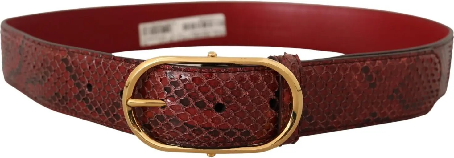 Belt Dolce & Gabbana Elegant Red Snakeskin Leather