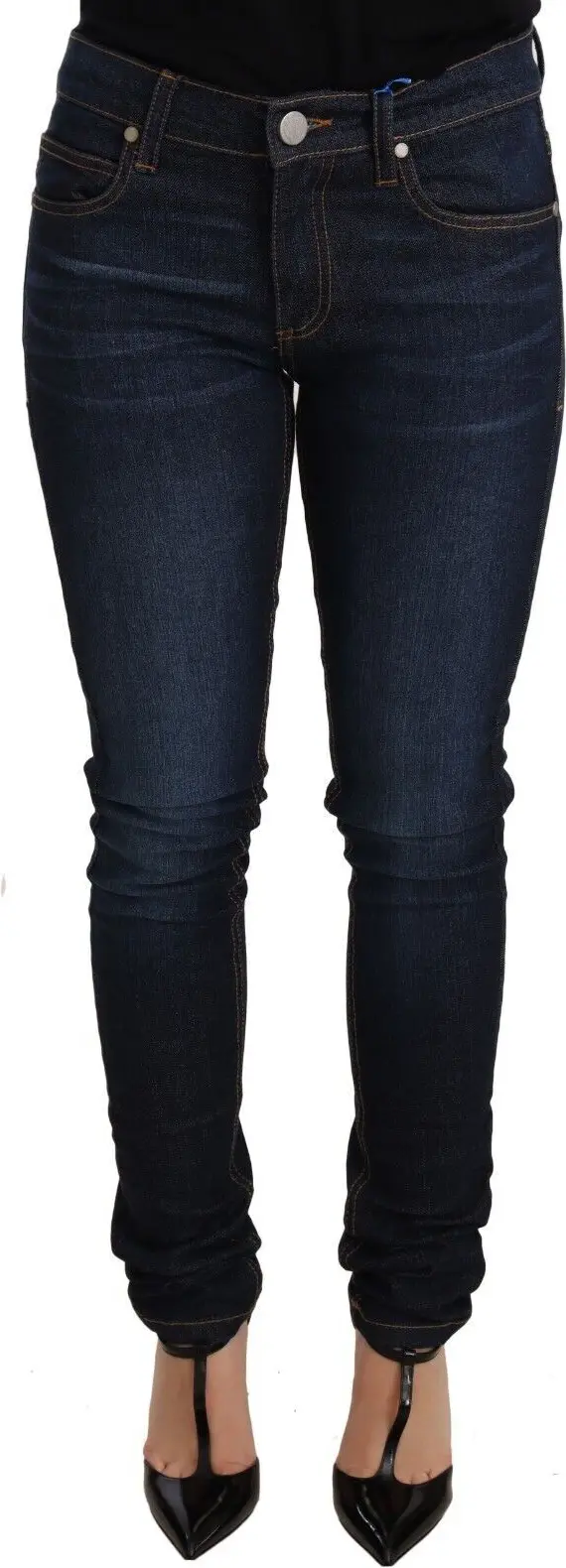 Jeans Versace Jeans Dark Blue Cotton Low Waist Skinny Denim Jeans