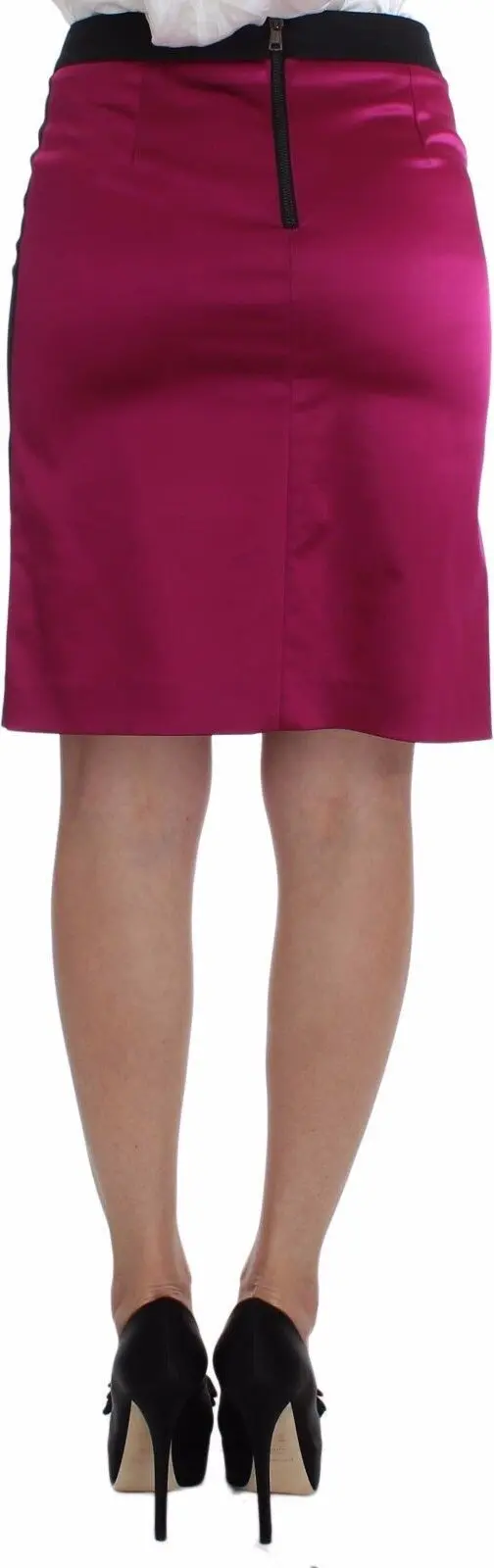 Skirt Exte Pink Black Above Knees Cotton Stretch