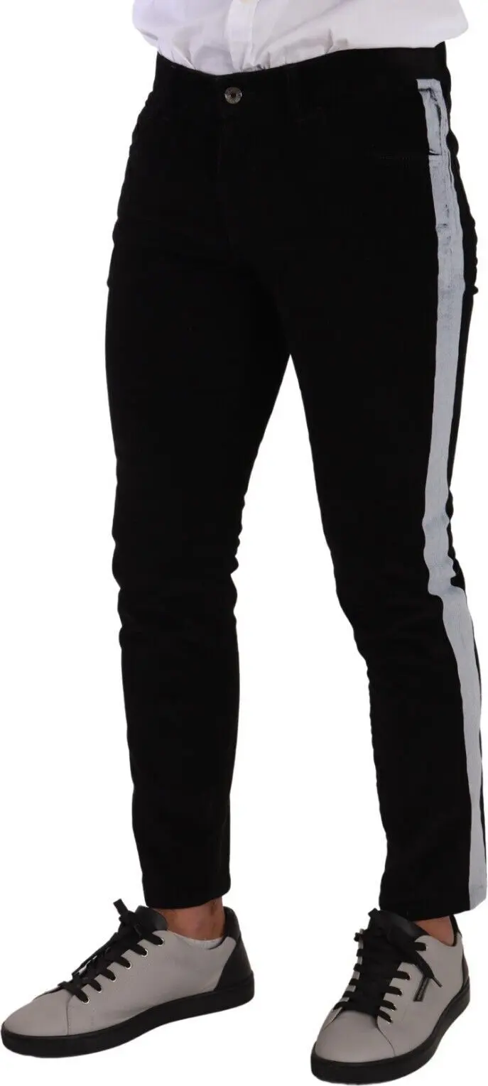 Jeans Dolce & Gabbana Black Cotton Stretch Skinny Corduroy
