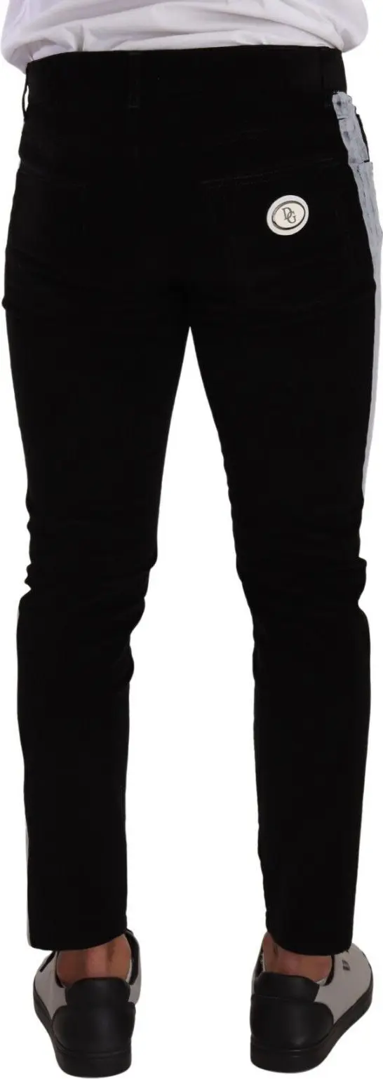 Jeans Dolce & Gabbana Black Cotton Stretch Skinny Corduroy