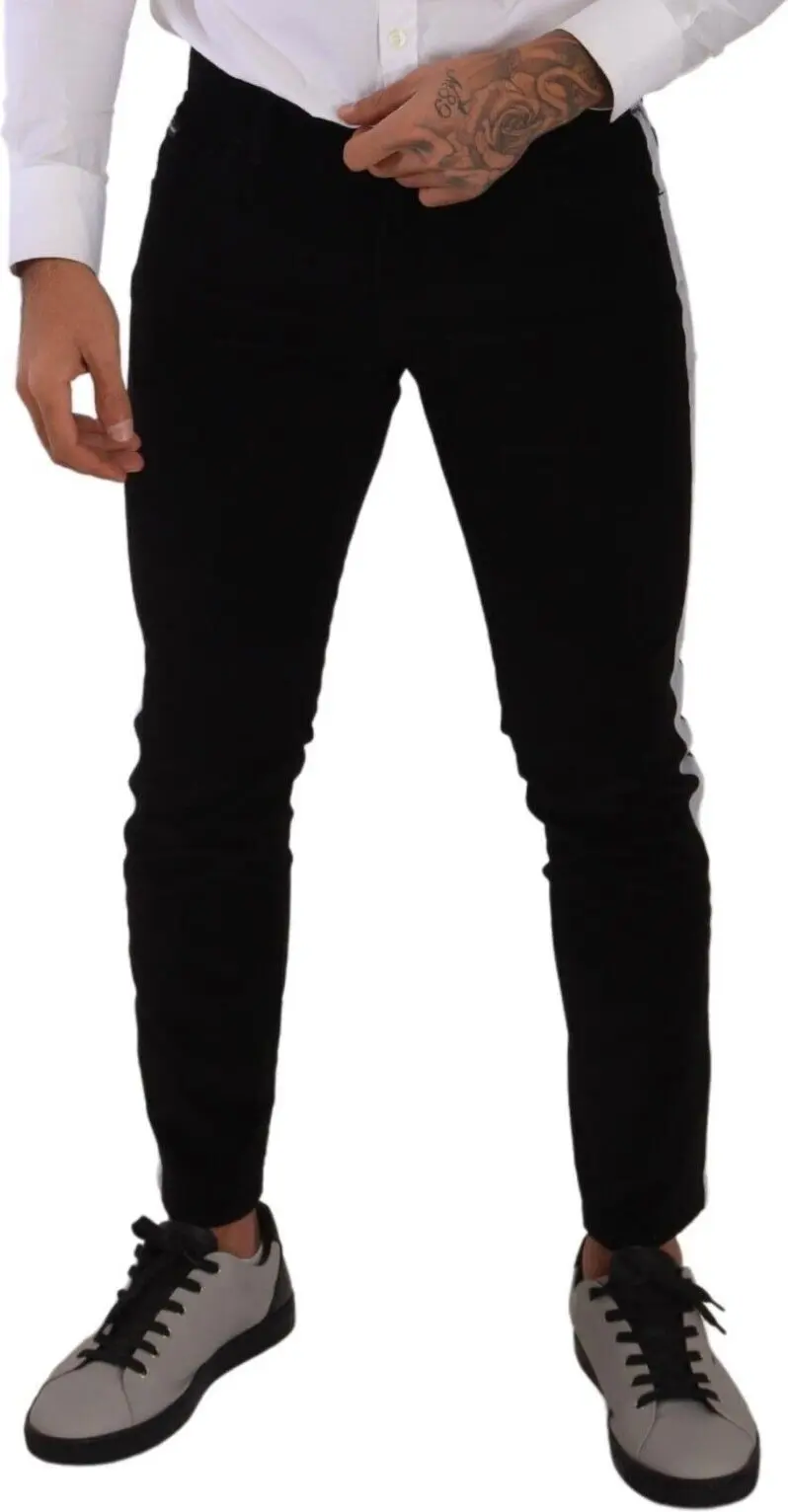 Jeans Dolce & Gabbana Black Cotton Stretch Skinny Corduroy