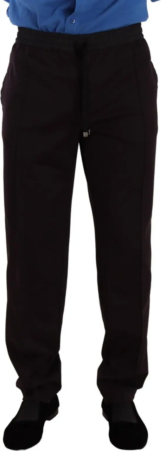 Trouser Pants Dolce & Gabbana Bordeaux Cotton Mens Skinny