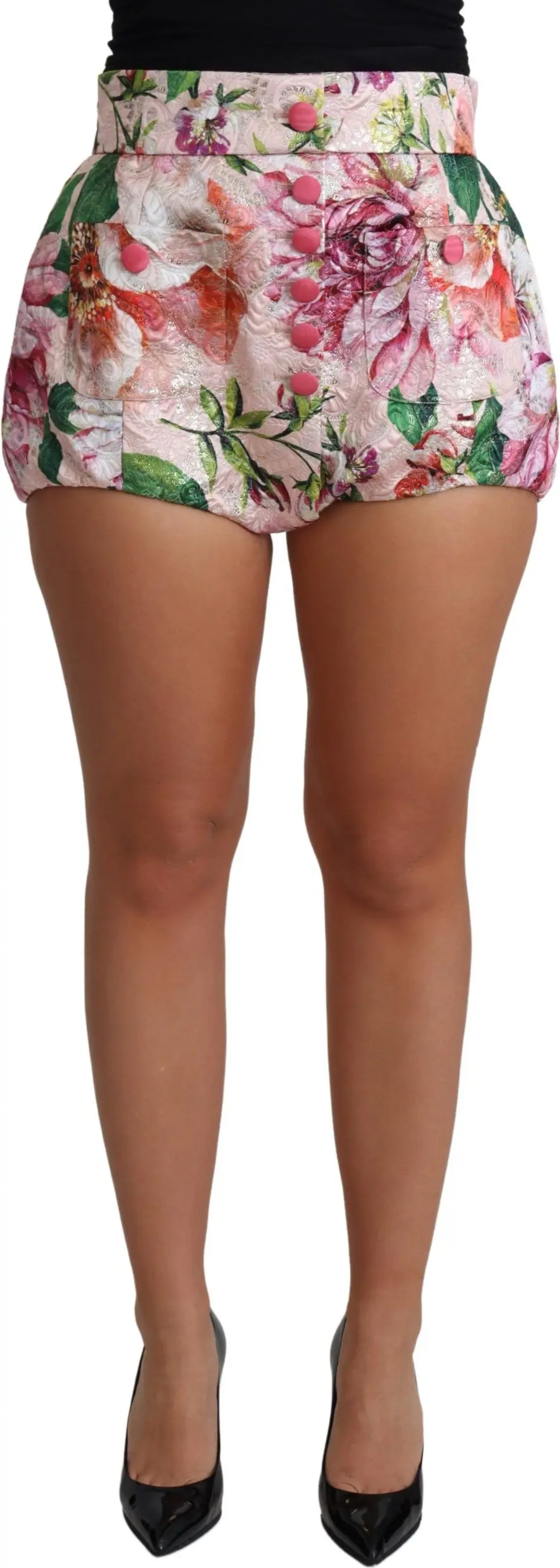 Shorts Dolce & Gabbana Pink Cotton Floral Print Hot Pants Short