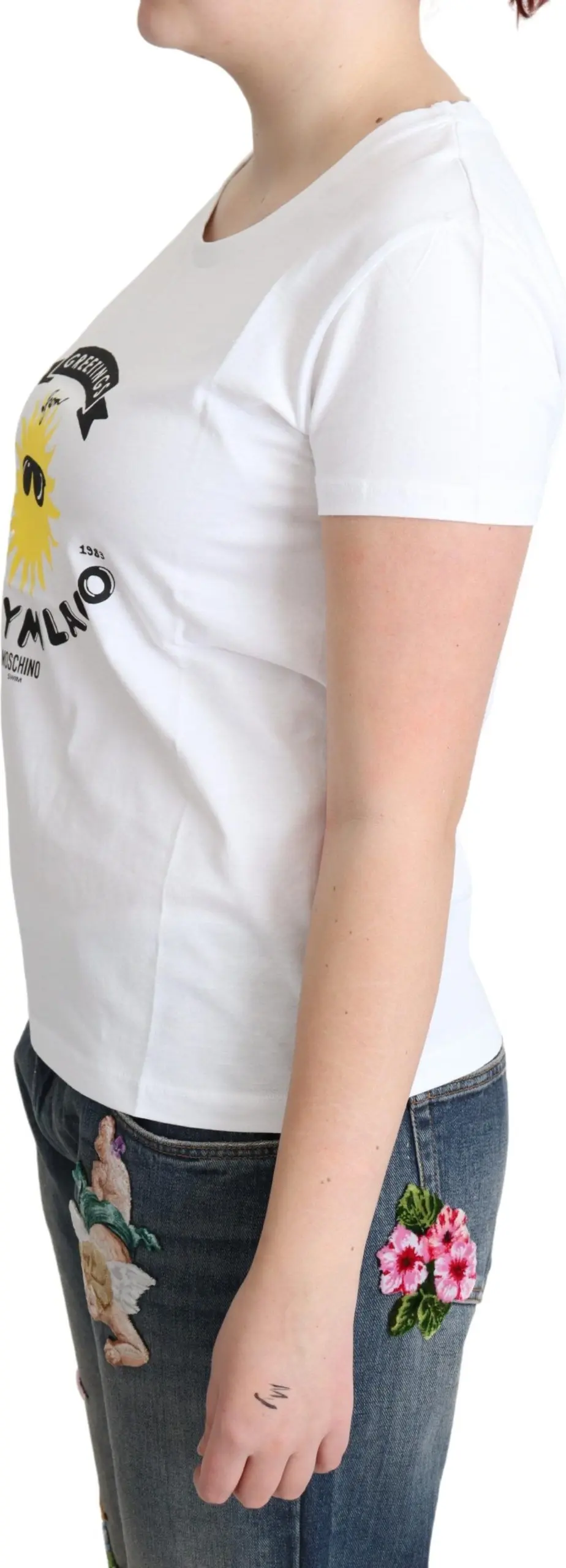 T-shirt Moschino White Cotton Sunny Milano Print