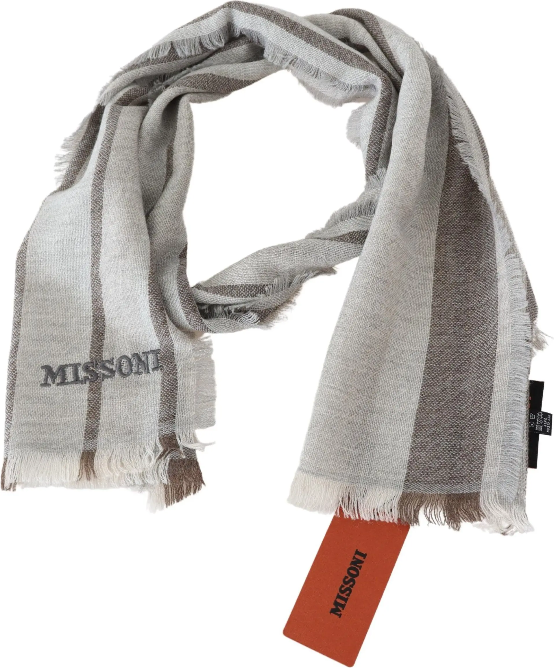Scarf Missoni Multicolor Wool Stripe Fringe Scarf