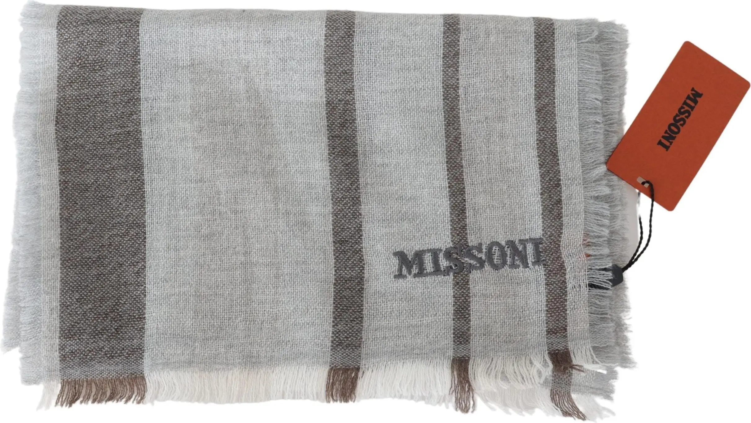 Scarf Missoni Multicolor Wool Stripe Fringe Scarf