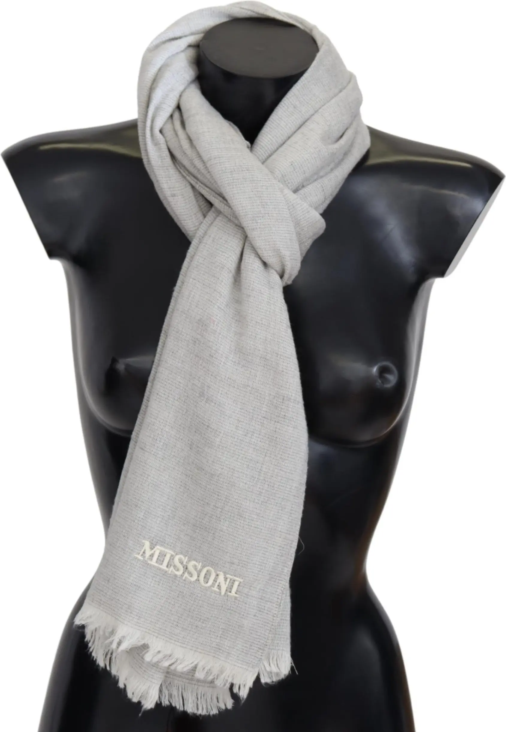 Scarf Missoni Elegant Wool Scarf with Signature Embroidery