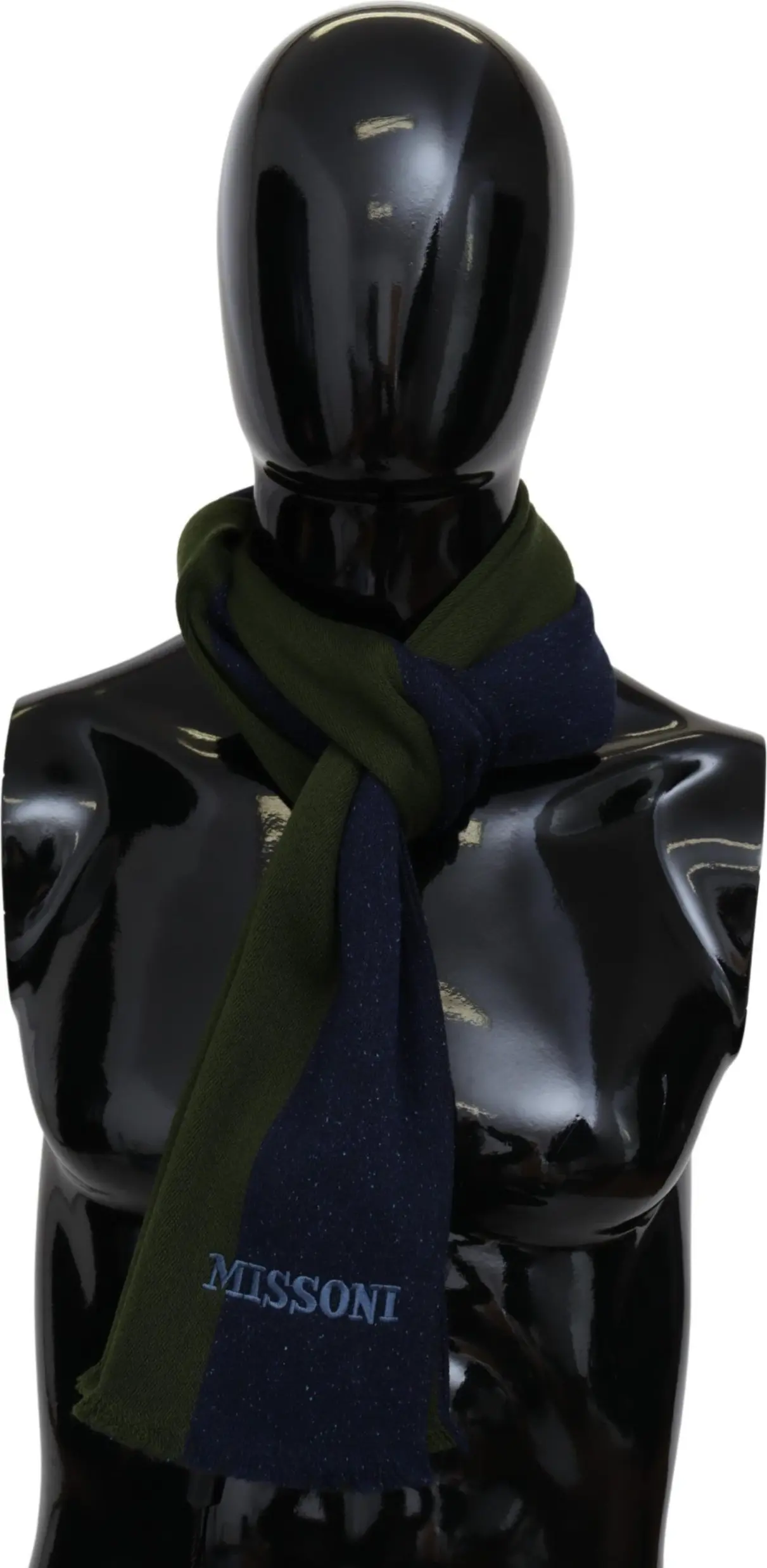 Scarf Missoni Authentic Wool Scarf with Stripes and Logo Embroidery