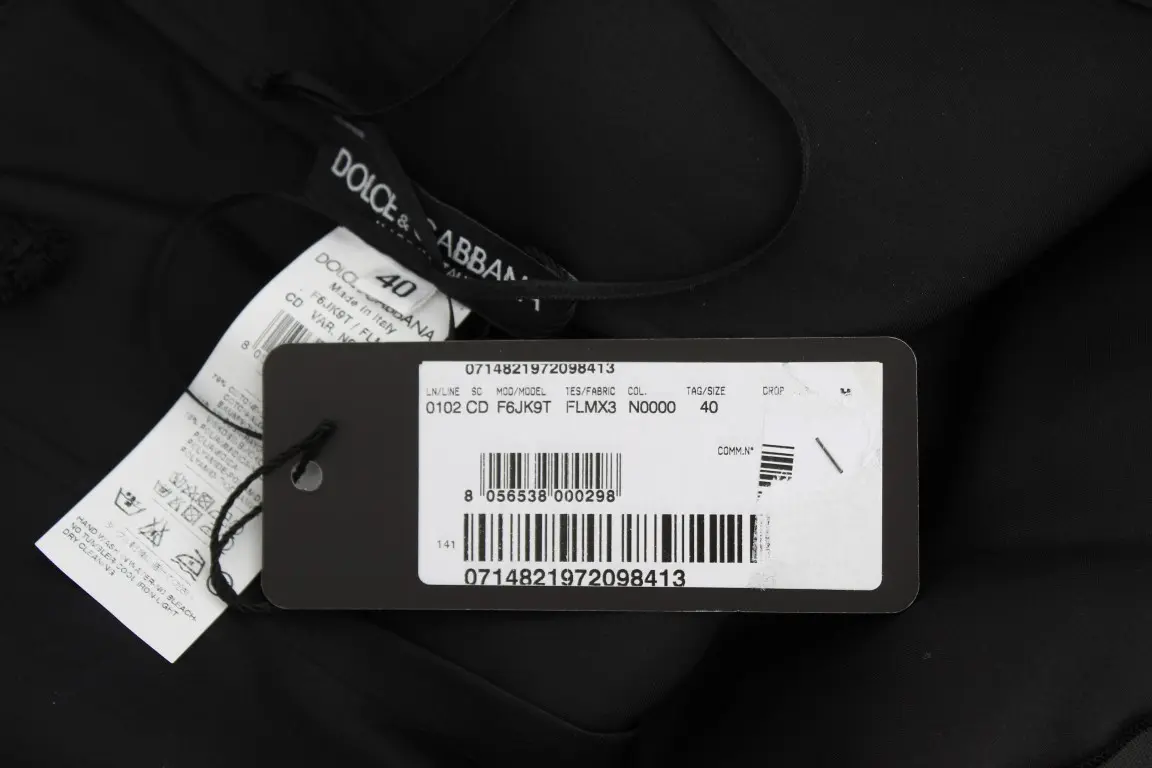 Dolce & Gabbana Black Floral Lace Shift Koʻylagi