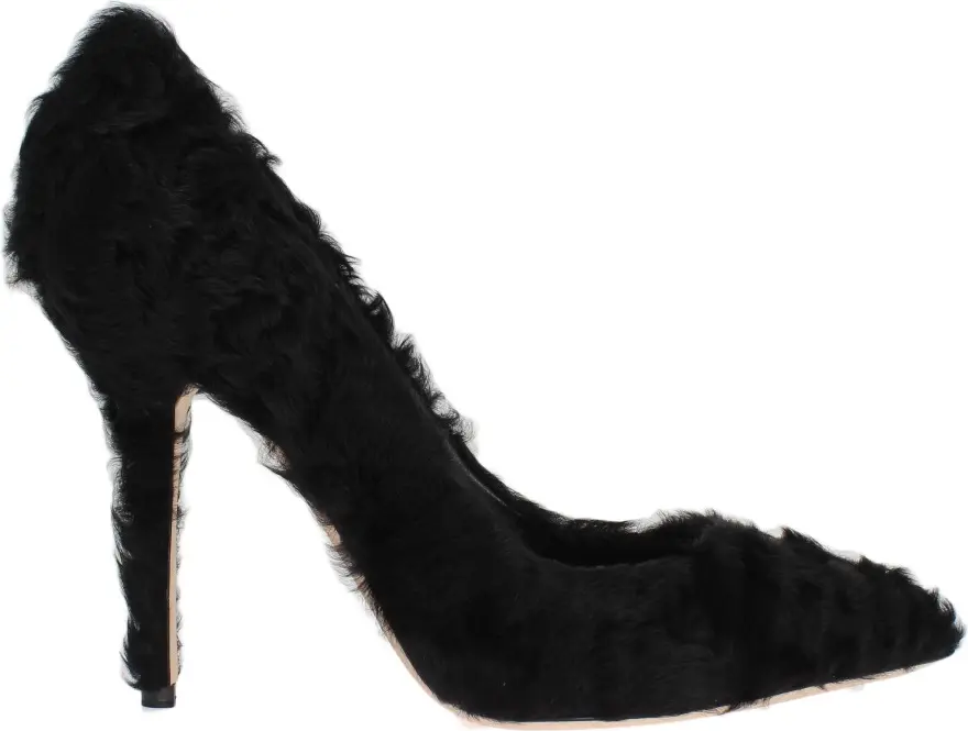 Pumps Dolce & Gabbana Black Xiangao Lamb Fur Leather