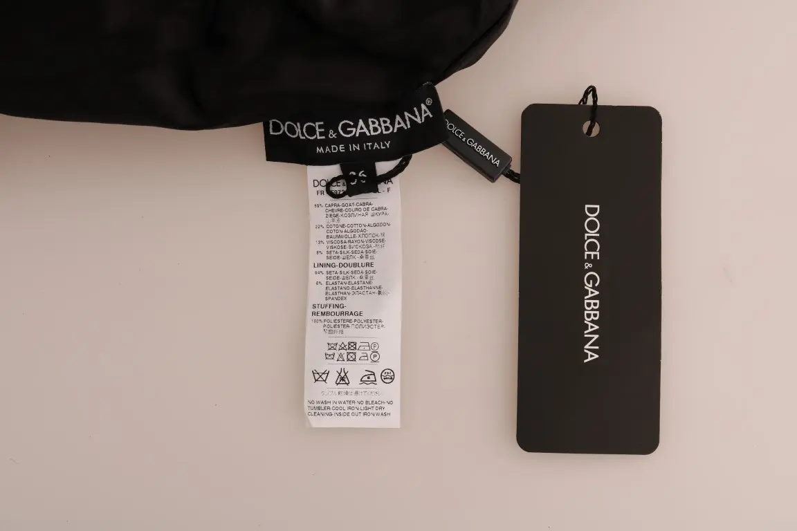 Dolce & Gabbana'dan Qora Mo'ynali Gul Bosma Fermuarli Jemper