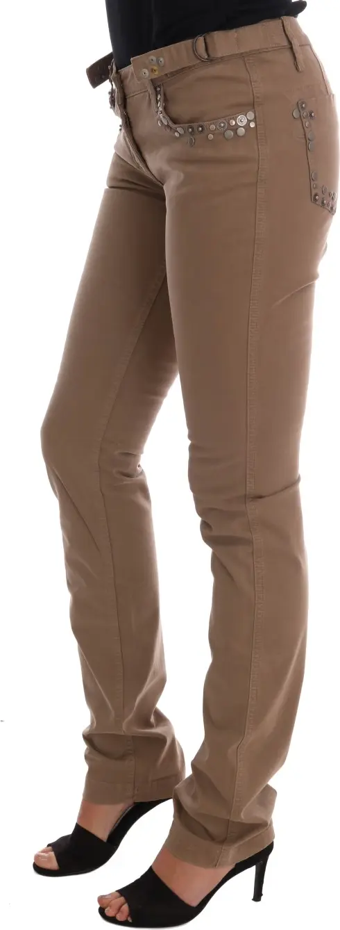 Jeans Costume National Beige Cotton Stretch Slim Fit