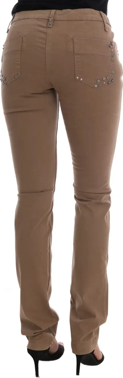 Jeans Costume National Beige Cotton Stretch Slim Fit