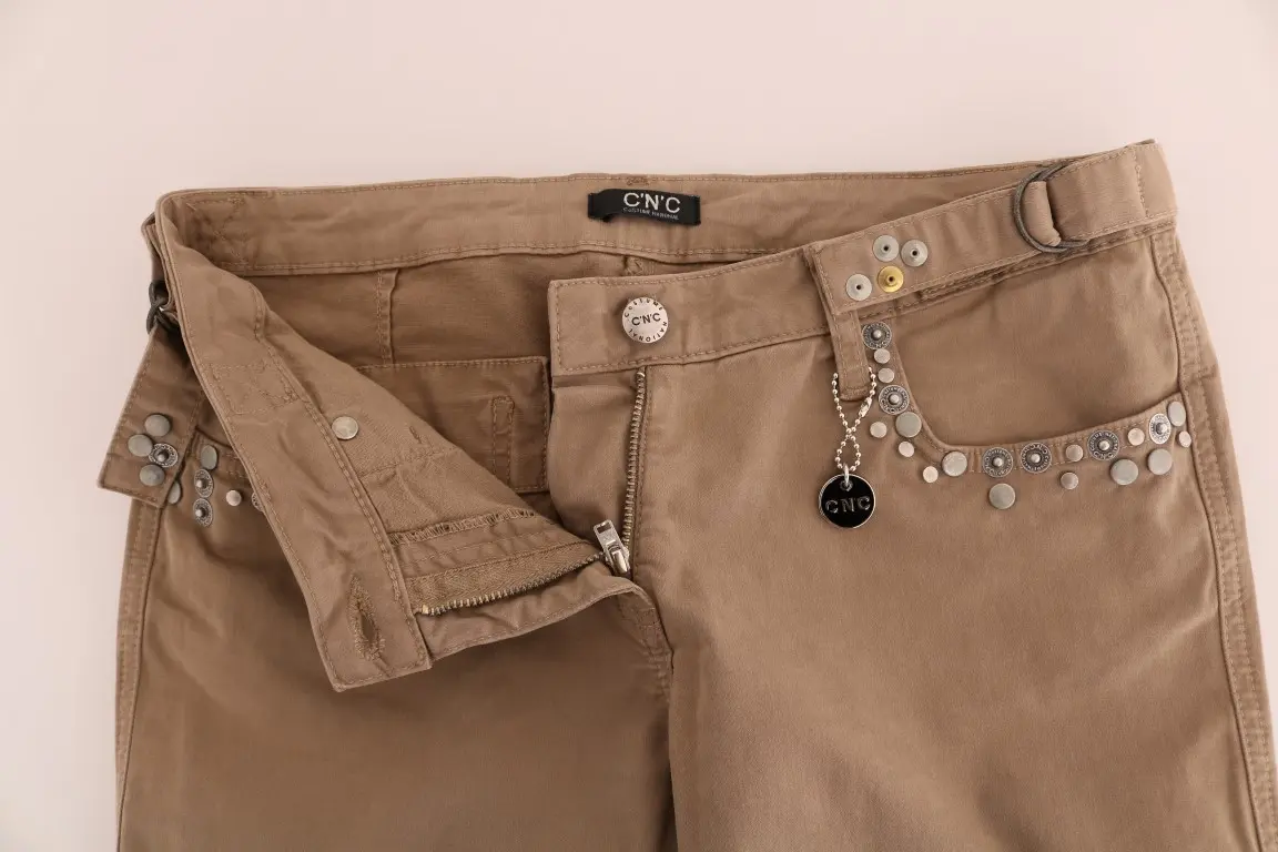 Jeans Costume National Beige Cotton Stretch Slim Fit