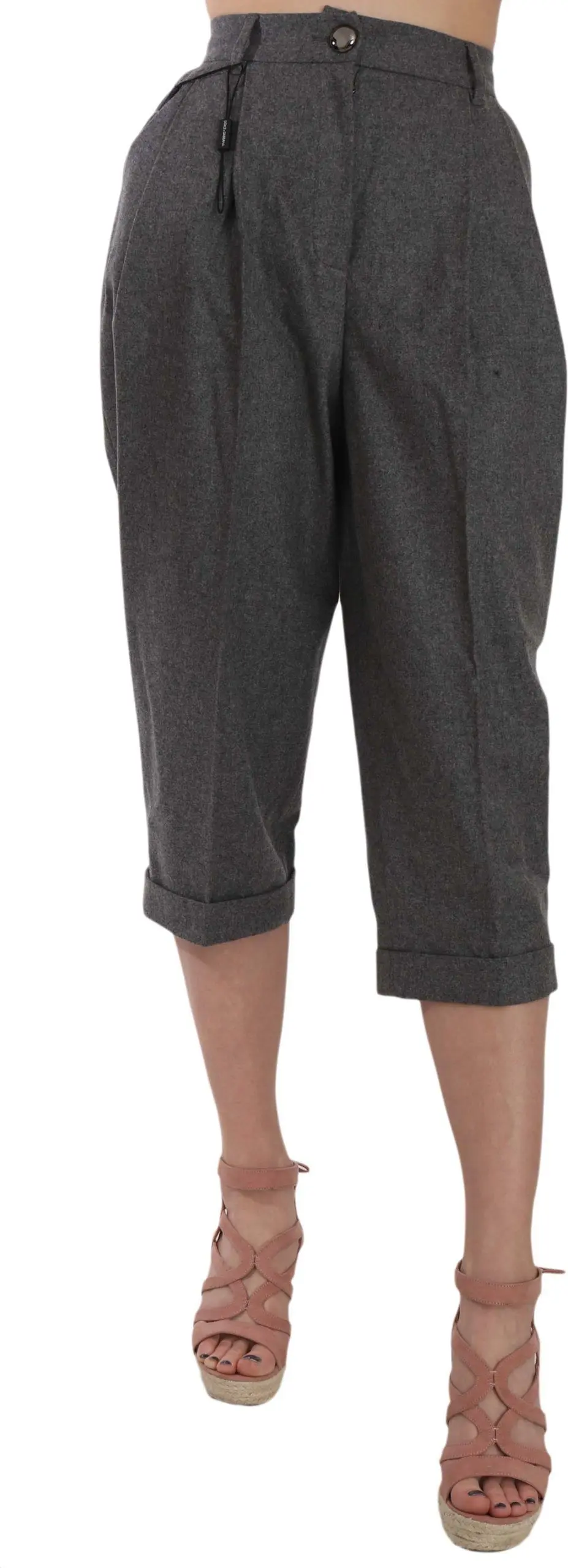 Trouser Dolce & Gabbana Wool Cropped Trouser Pleated Pant