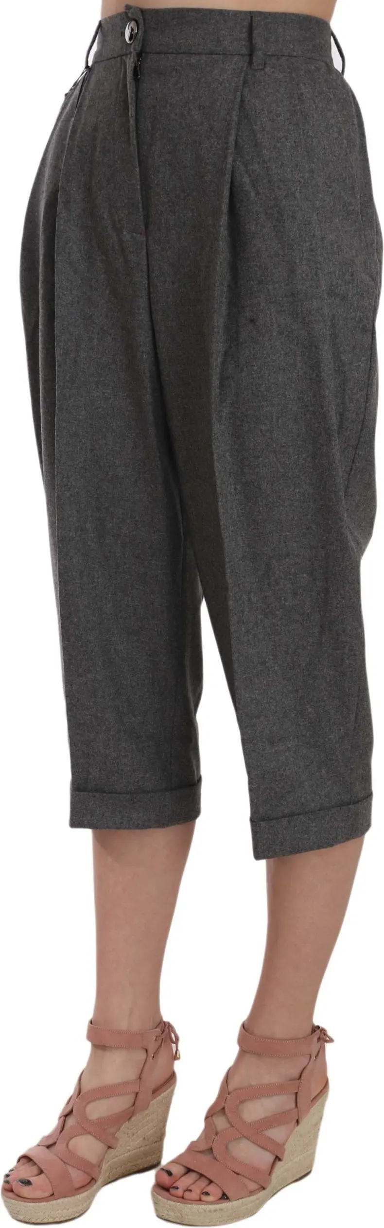 Trouser Dolce & Gabbana Wool Cropped Trouser Pleated Pant
