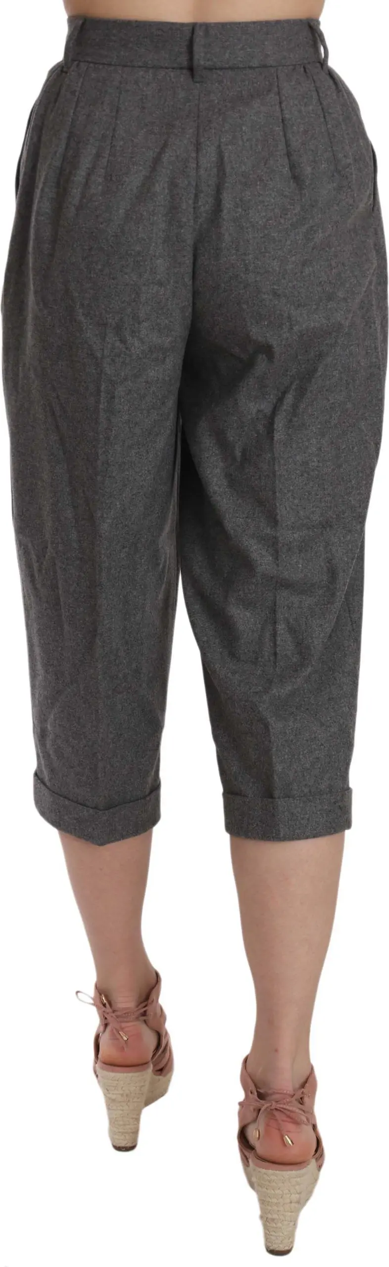 Trouser Dolce & Gabbana Wool Cropped Trouser Pleated Pant