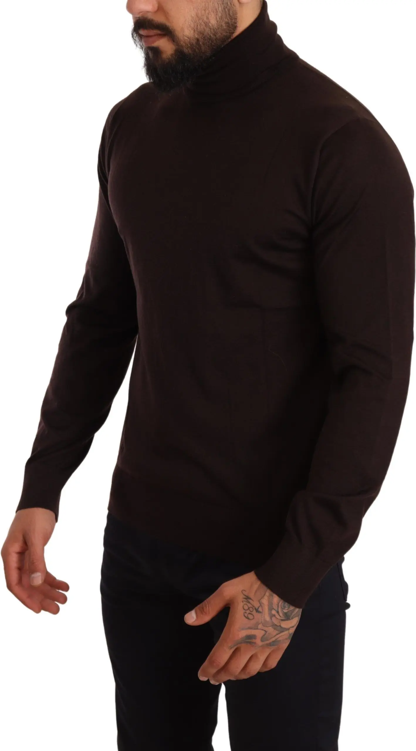 Pullover Sweater Dolce & Gabbana Brown Cashmere Turtleneck