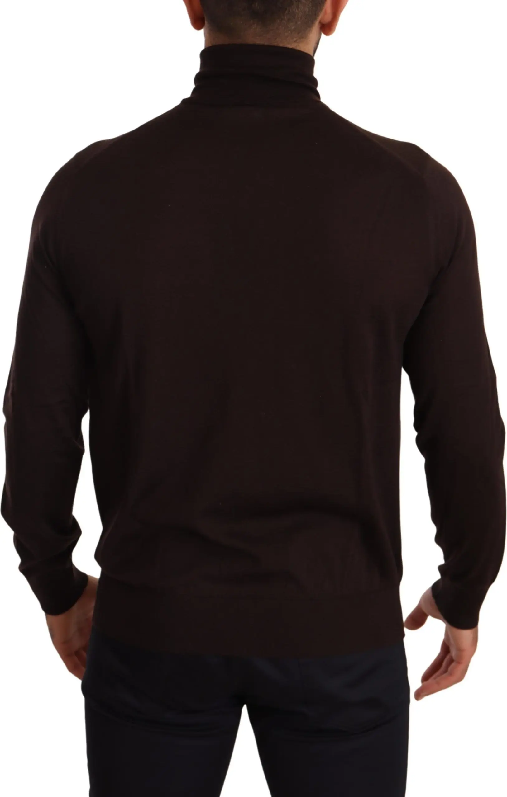 Pullover Sweater Dolce & Gabbana Brown Cashmere Turtleneck