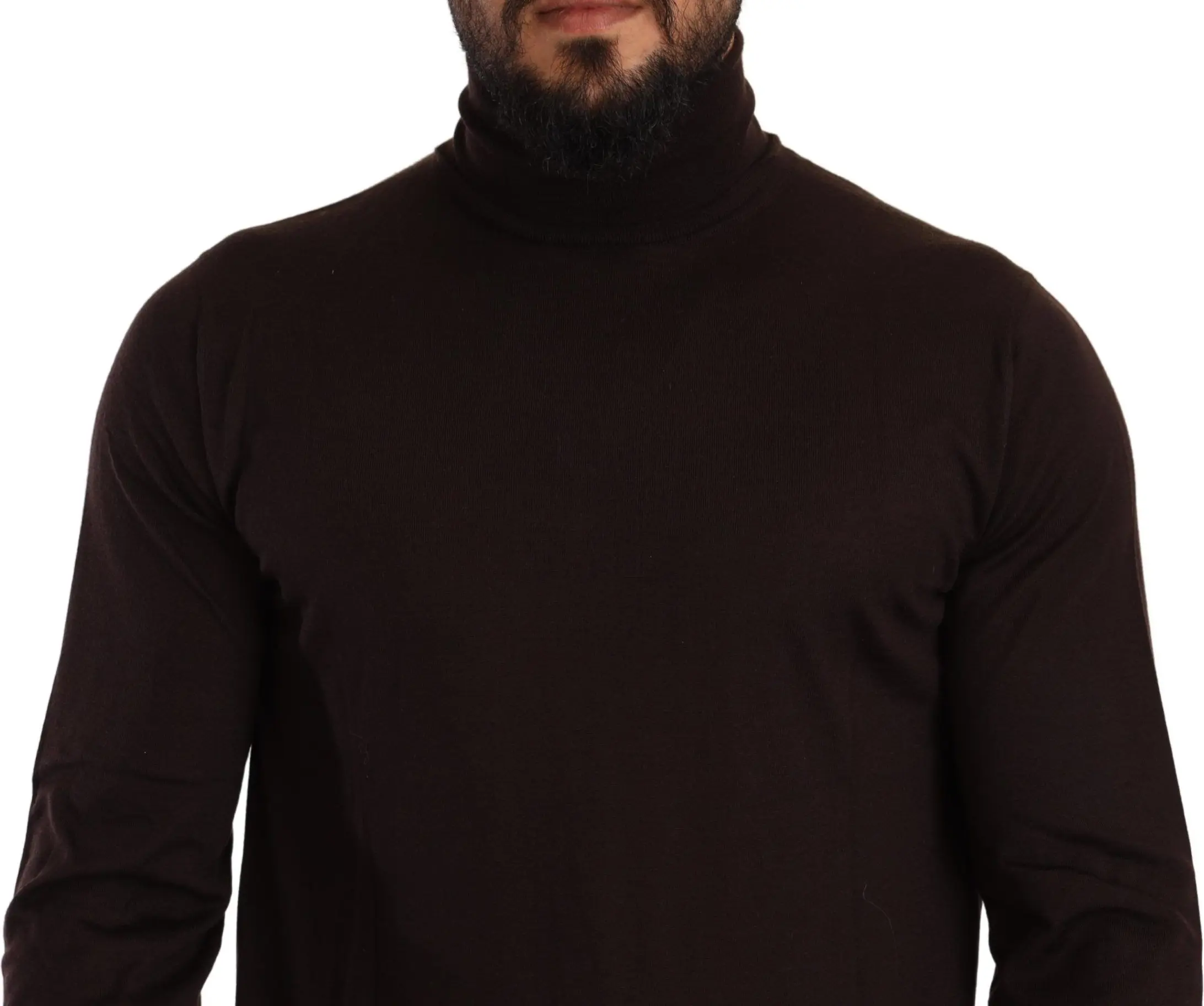 Pullover Sweater Dolce & Gabbana Brown Cashmere Turtleneck