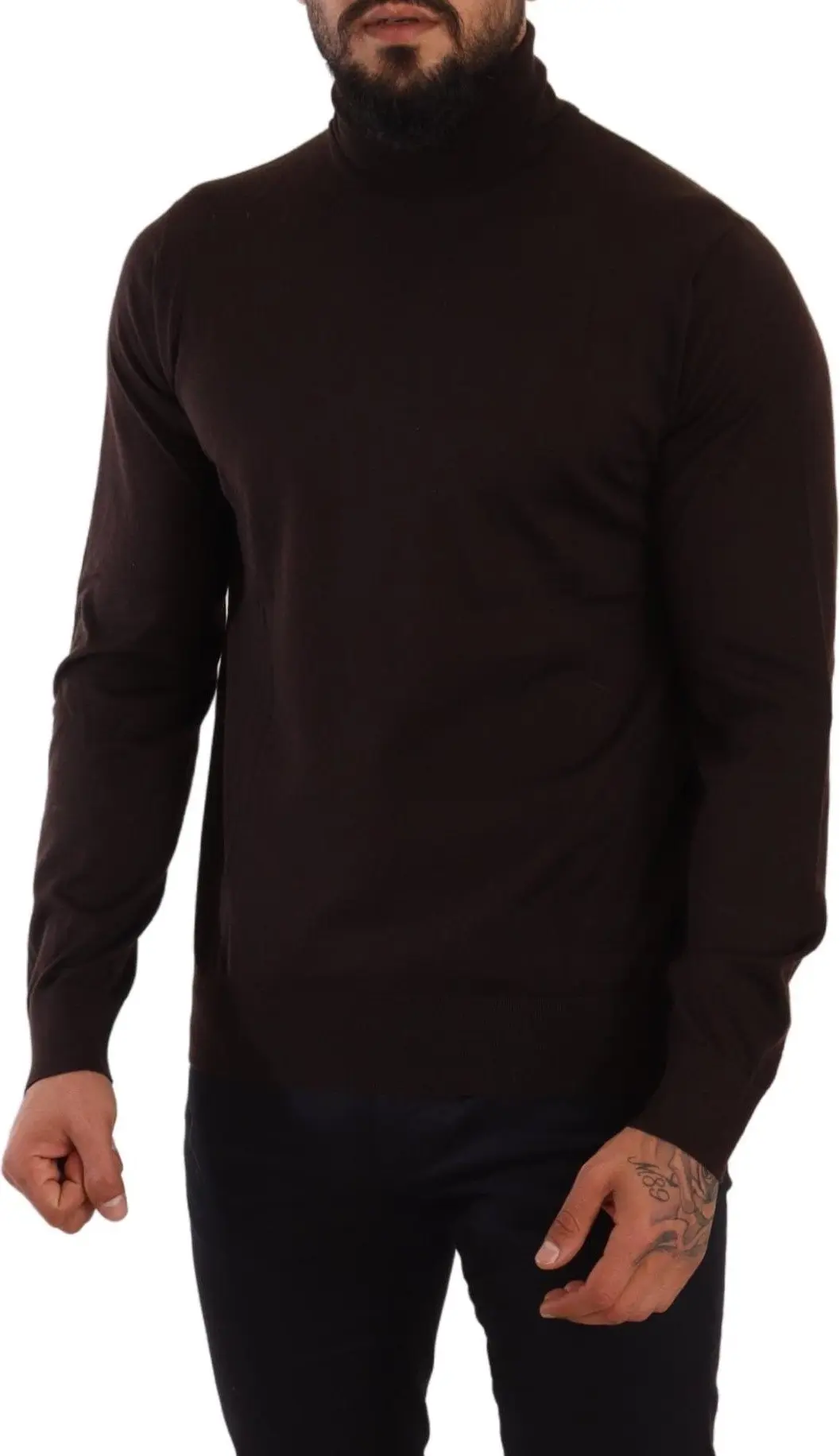 Pullover Sweater Dolce & Gabbana Brown Cashmere Turtleneck