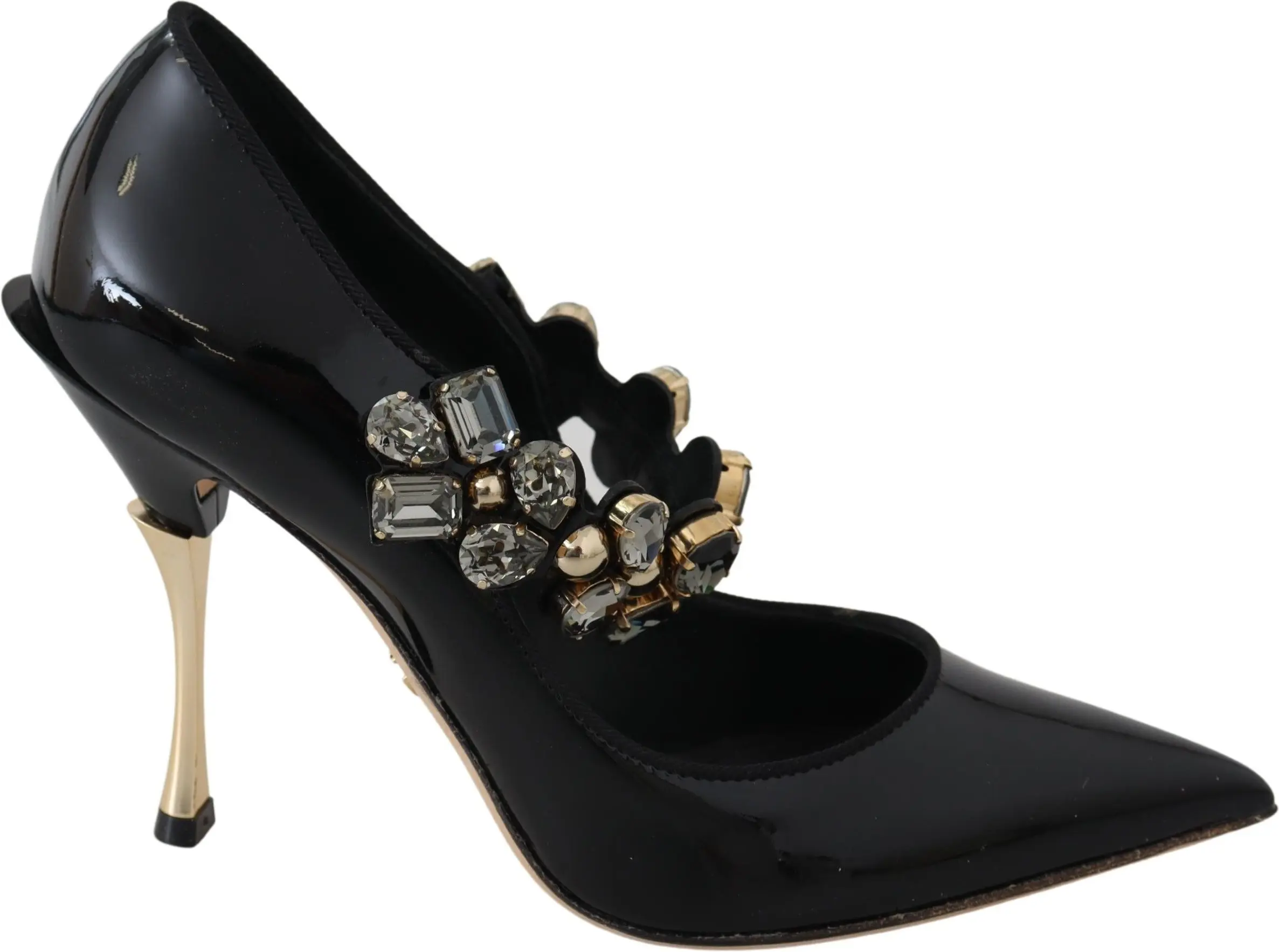 Pumps Dolce & Gabbana Black Leather Crystal Shoes
