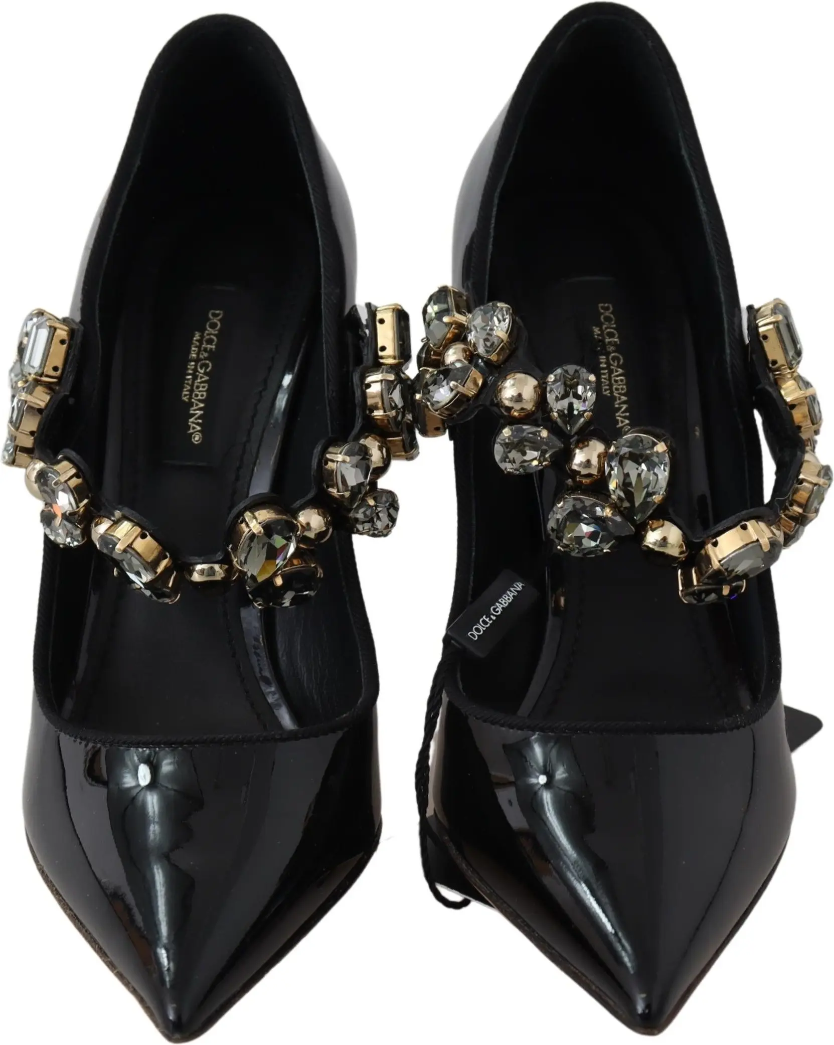 Туфли-лодочки Dolce & Gabbana Черная кожа с кристаллами