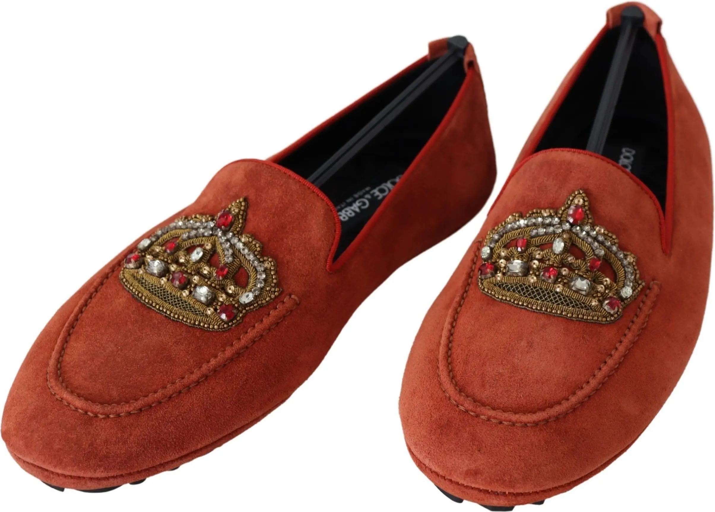 Dolce & Gabbana Orange Loafer Poyabkasi Donali To'qiymali Taxtali
