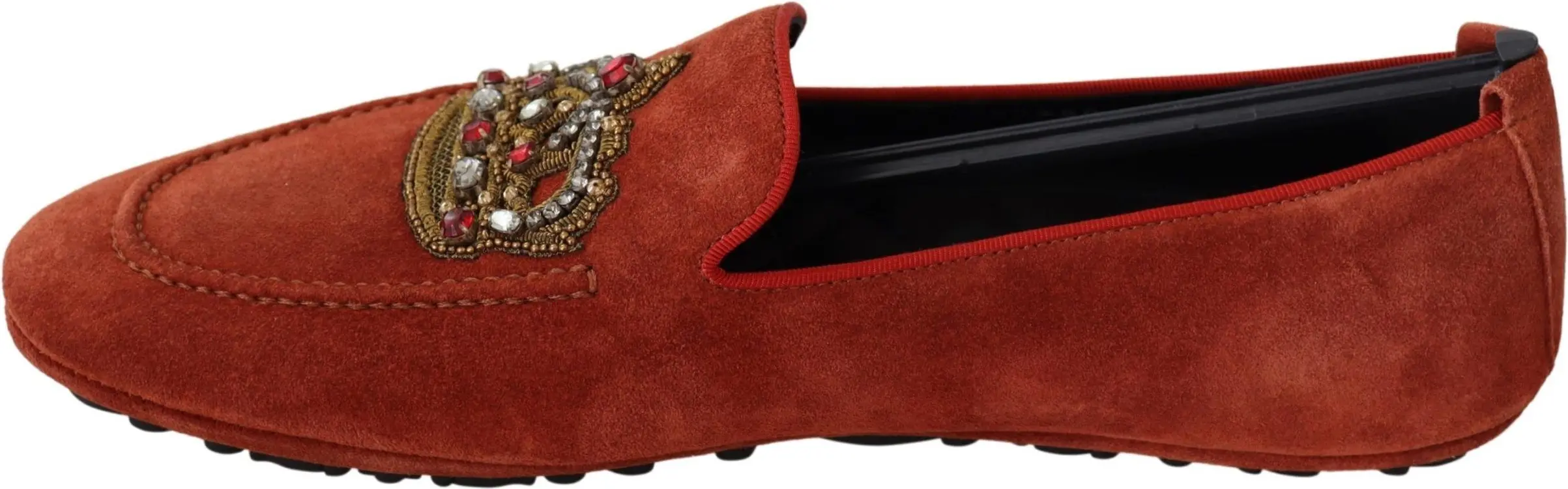 Dolce & Gabbana Orange Loafer Poyabkasi Donali To'qiymali Taxtali
