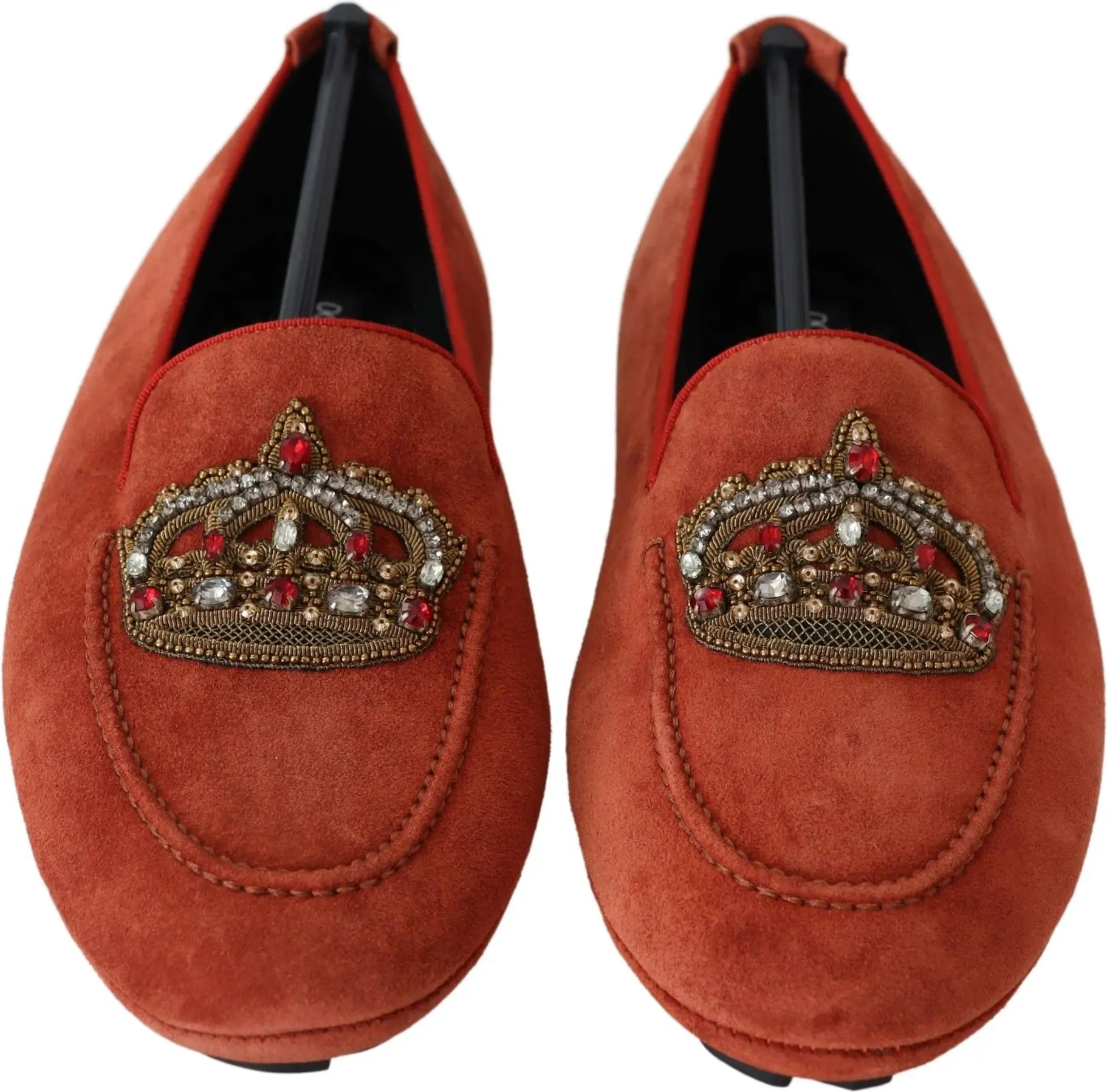 Dolce & Gabbana Orange Loafer Poyabkasi Donali To'qiymali Taxtali